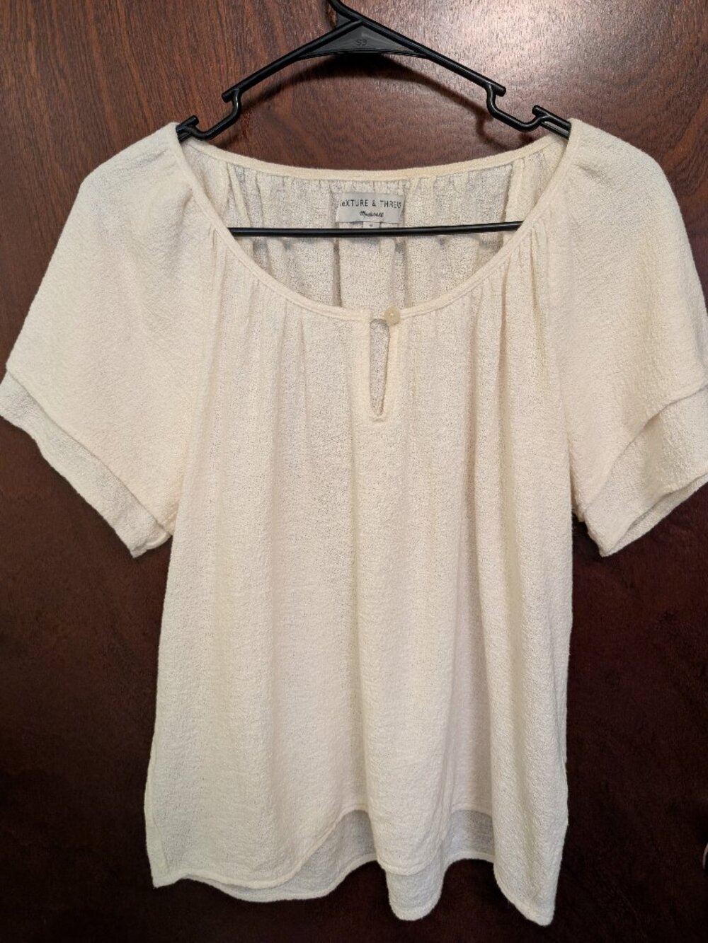Madewell Ivory Tiered-Sleeve Top
